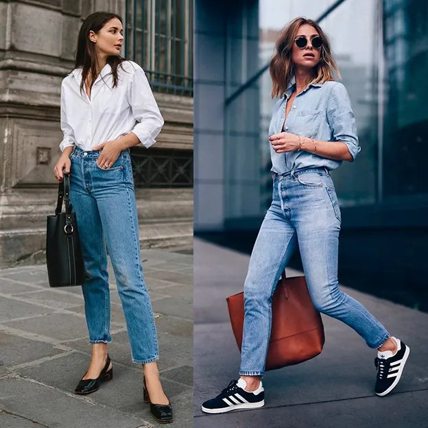 Áo sơ mi quần jeans luôn là mode thời nào cũng thịnh không bị lỗi thời